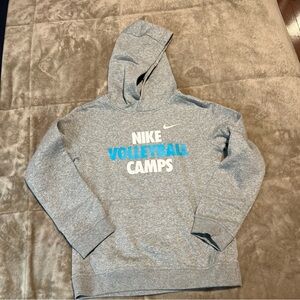 Nike Heather Gray Hoodie with Blue Text